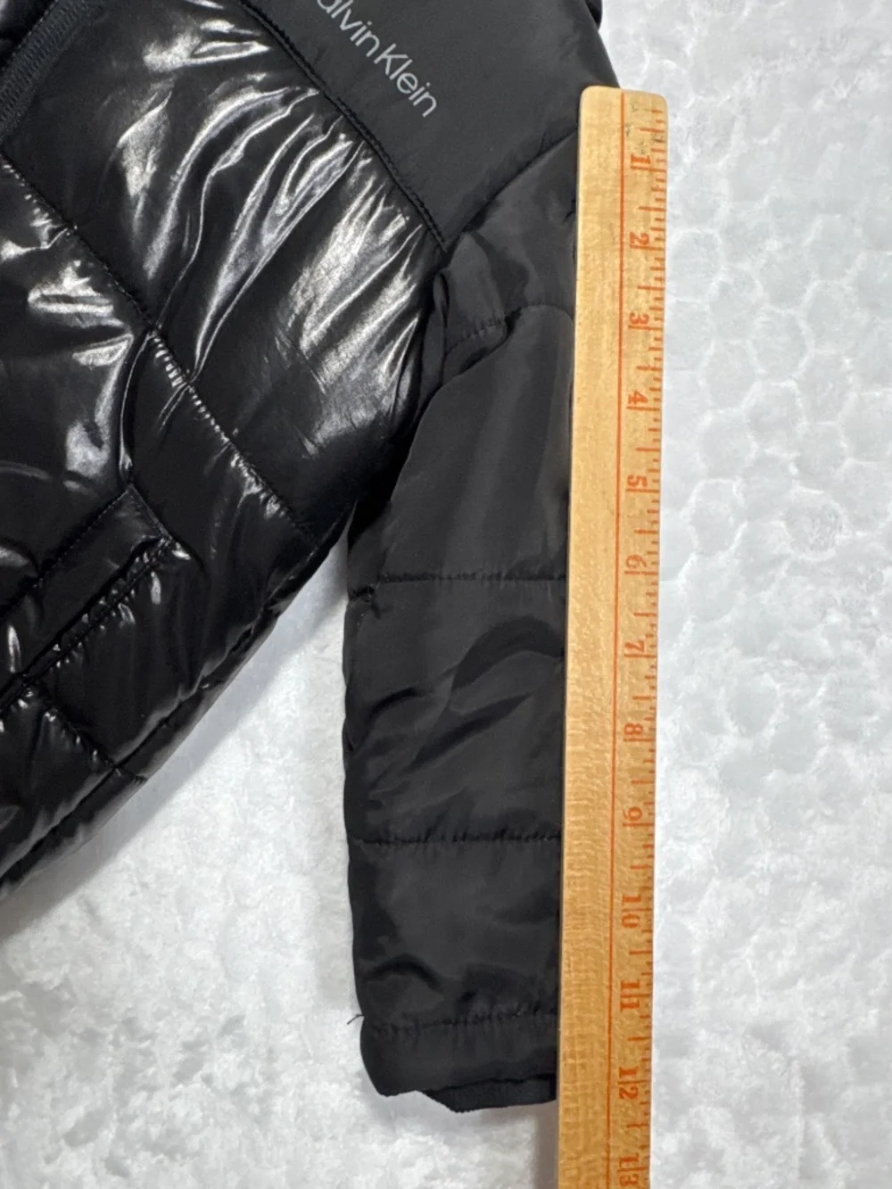 Calvin Klein Baby Boy Puffer Jacket Hoodie 18 Months Glossy Black